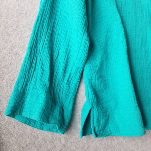 Soft Surroundings Large Kemia Gauze Pullover 1/2 Zip Hoodie Comfy Casual - Picture 3 of 9